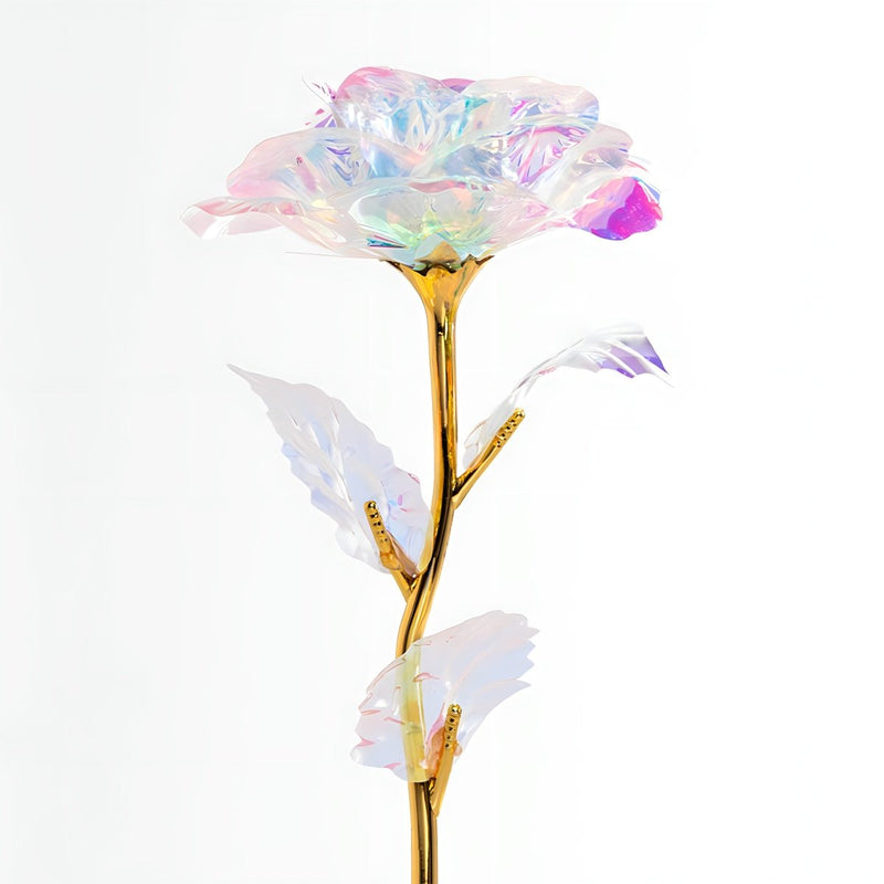 Kryształowa świecąca róża wieczna ze spersonalizowanym nadrukiem + GRATISY - Adamell.pl