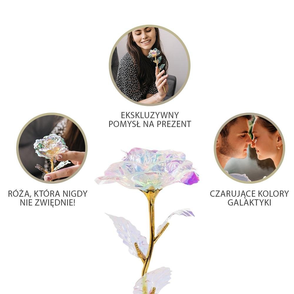 Kryształowa świecąca wieczna róża, Wyjatkowy pomysł na prezent dla dziewczyny, przyjaciółki, kobiety, najlepsze na walentynki, na 18 urodziny - Adamell.pl - Wyjątkowe Prezenty