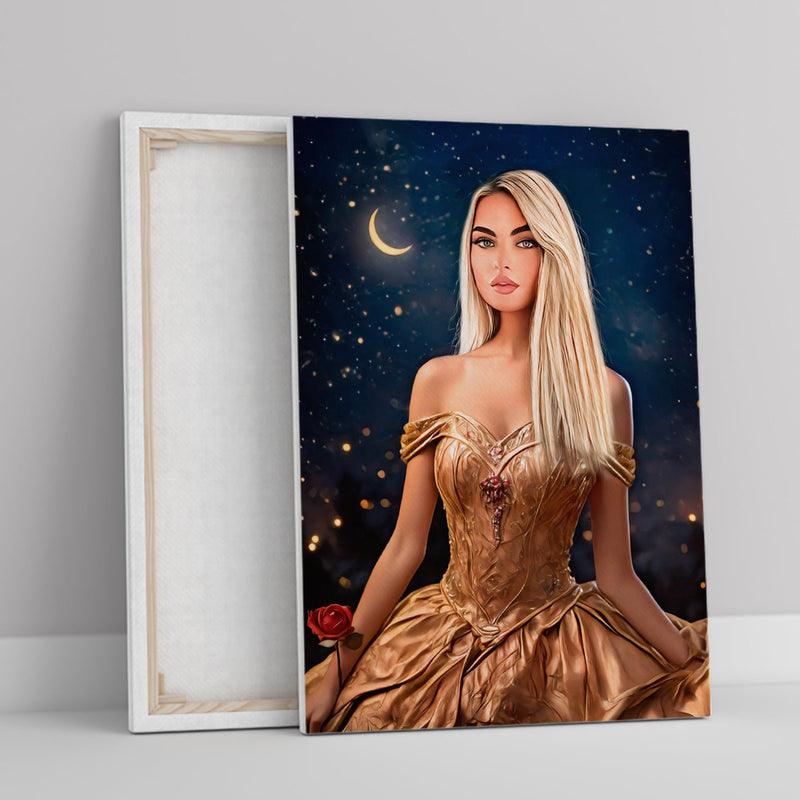 Księżycowa królewna - druk na płótnie, spersonalizowany prezent dla niej - Adamell.pl