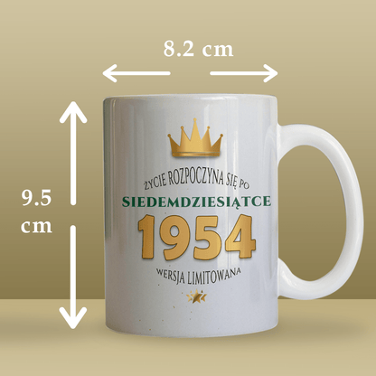 Kubek na 70. - 1x Kubek z nadrukiem, spersonalizowany prezent dla niego - Adamell.pl
