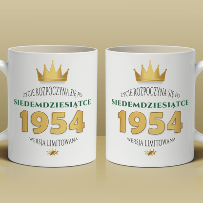 Kubek na 70. - 1x Kubek z nadrukiem, spersonalizowany prezent dla niego - Adamell.pl