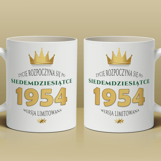 Kubek na 70. - 1x Kubek z nadrukiem, spersonalizowany prezent dla niego - Adamell.pl