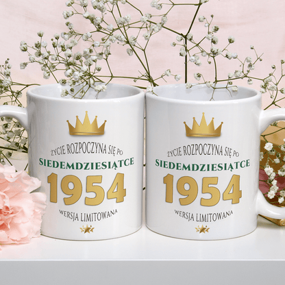 Kubek na 70. - 1x Kubek z nadrukiem, spersonalizowany prezent dla niego - Adamell.pl