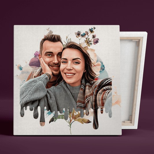 Kwadratowy portret podwójny - obraz na płótnie, spersonalizowany prezent - Adamell.pl - Wyjątkowe Prezenty