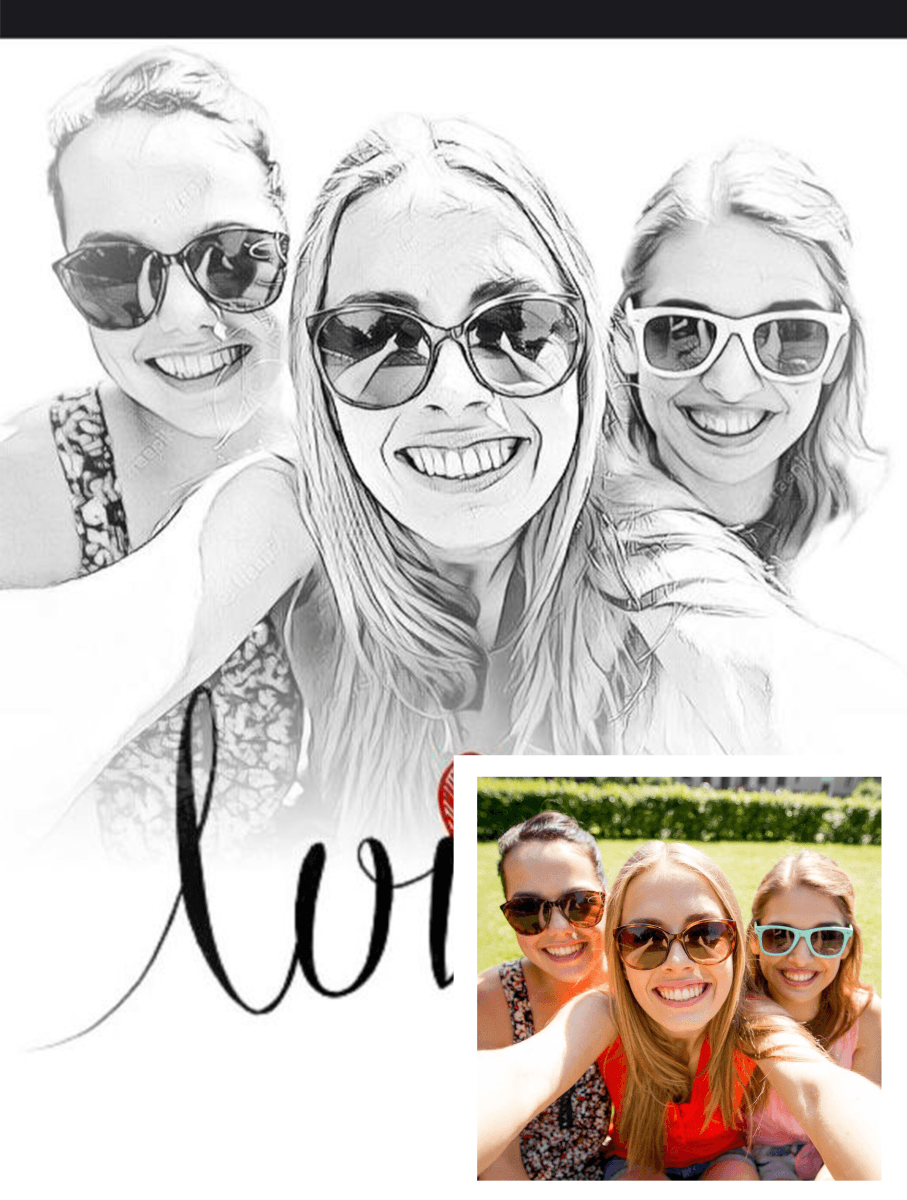 Love portret wieloosobowy z napisem - obraz na płótnie, spersonalizowany prezent - Adamell.pl - Wyjątkowe Prezenty