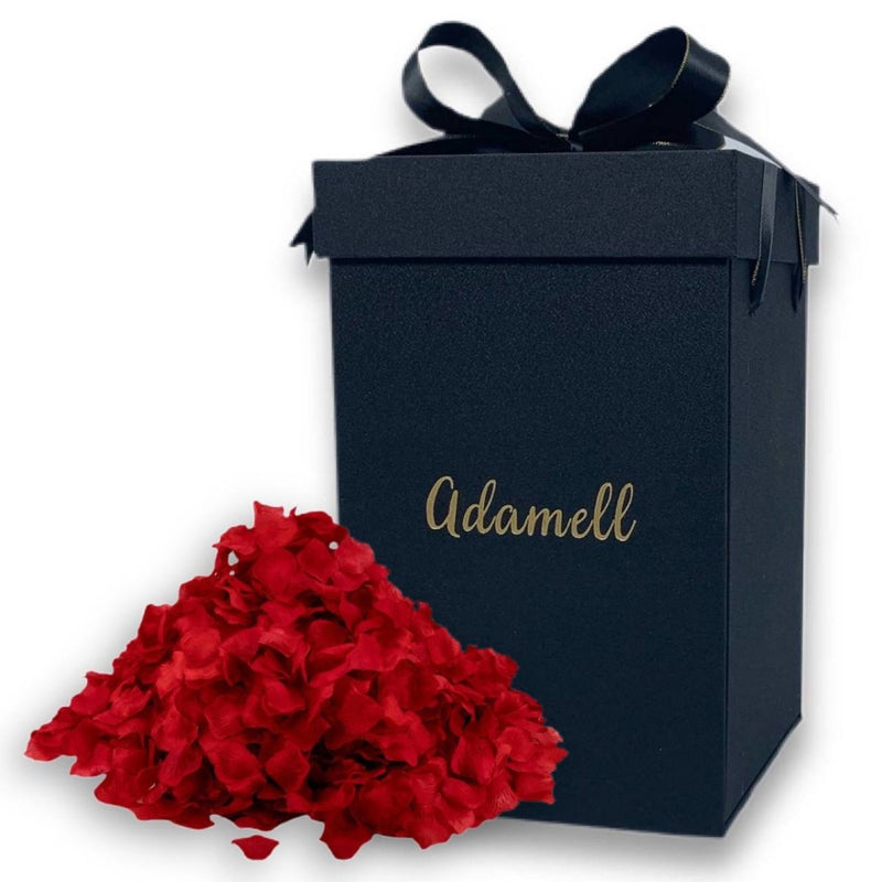 Luksusowe pudełko prezentowe Adamell + Płatki róż | Na prezent - Adamell.pl - Wyjątkowe Prezenty