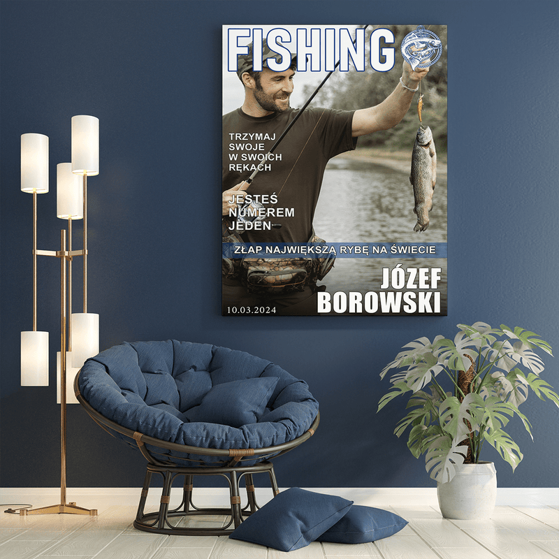Magazyn Fishing - druk na płótnie, spersonalizowany prezent dla niego - Adamell.pl