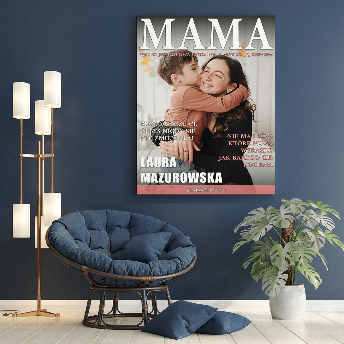 Magazyn ,,Mama'' - druk na płótnie, spersonalizowany prezent dla mamy - Adamell.pl