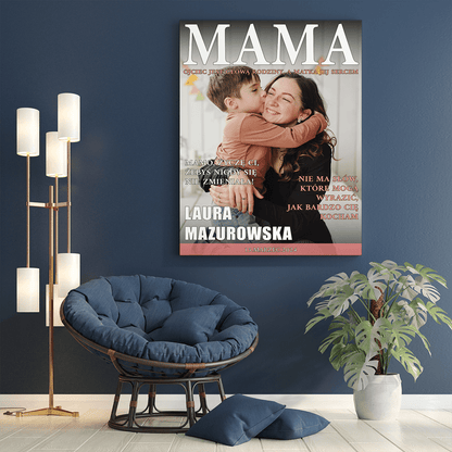 Magazyn ,,Mama'' - druk na płótnie, spersonalizowany prezent dla mamy - Adamell.pl