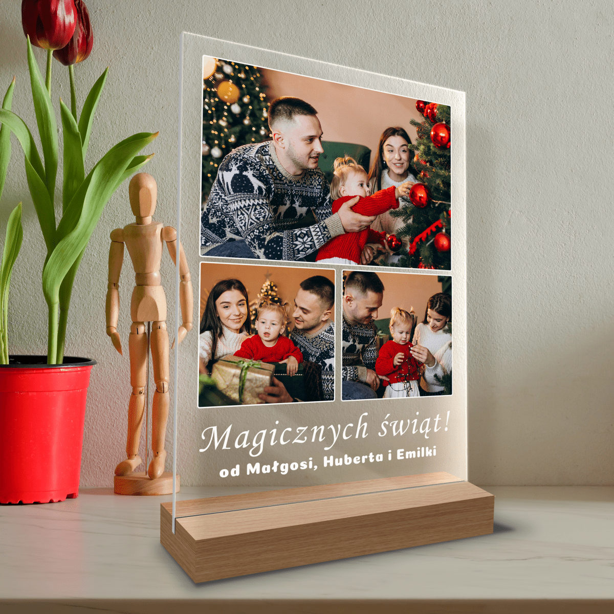 Magicznych ĹšwiÄ…t - Druk na szkle, spersonalizowany prezent dla rodziny - Adamell.pl