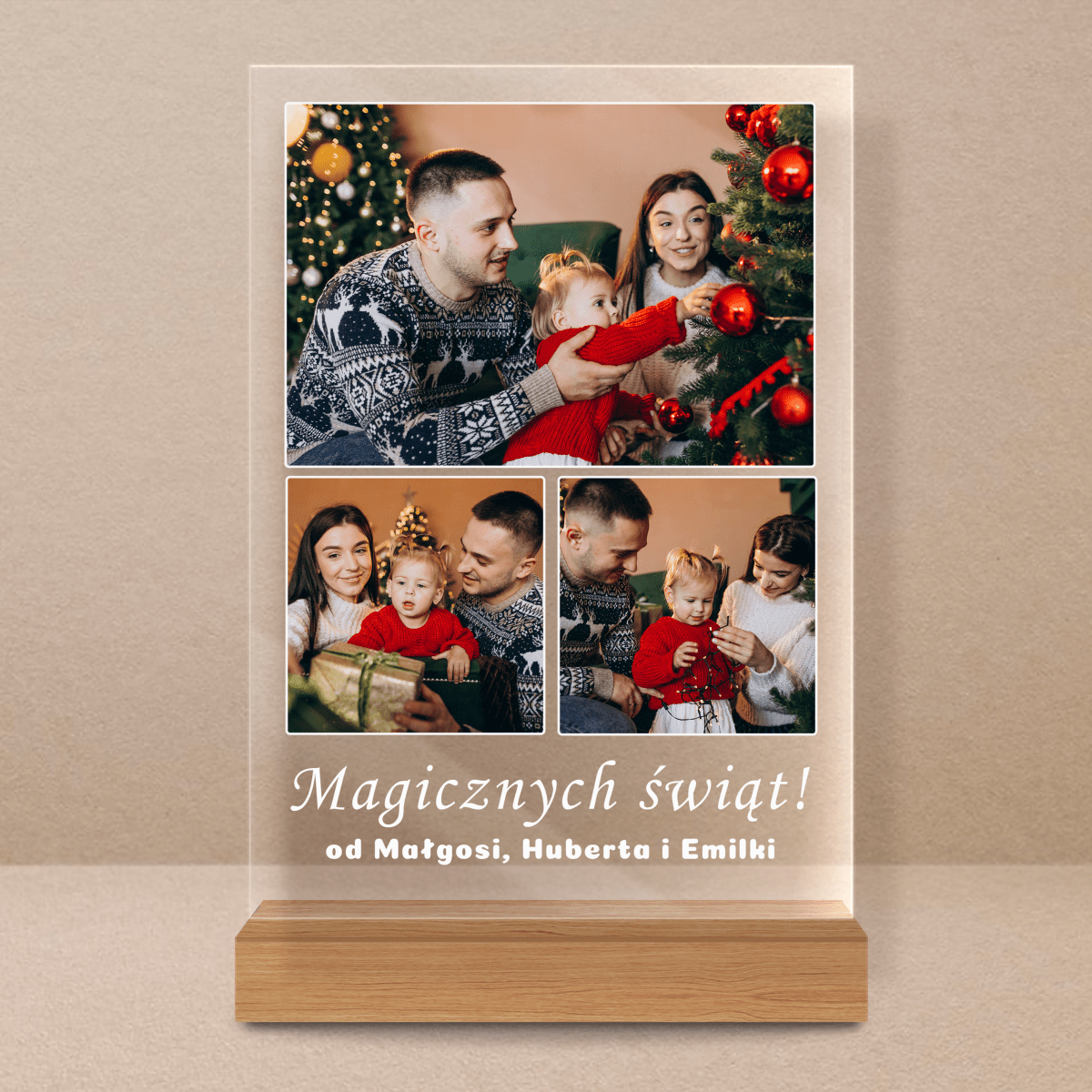 Magicznych ĹšwiÄ…t - Druk na szkle, spersonalizowany prezent dla rodziny - Adamell.pl