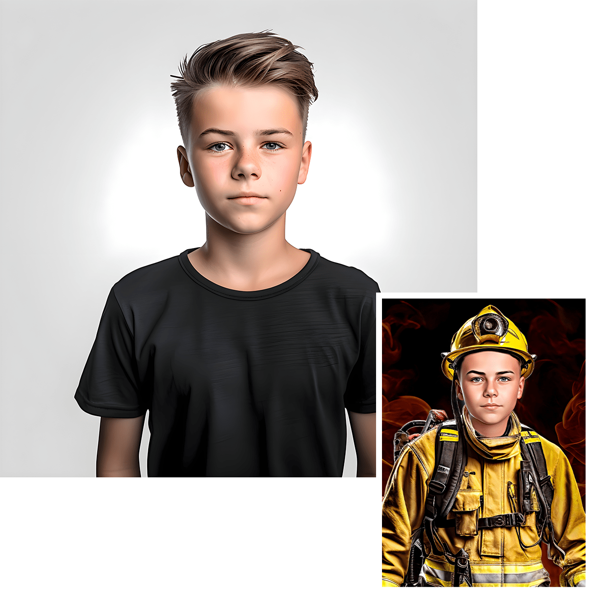 Mały strażak - druk na płótnie, spersonalizowany prezent dla dziecka - Adamell.pl