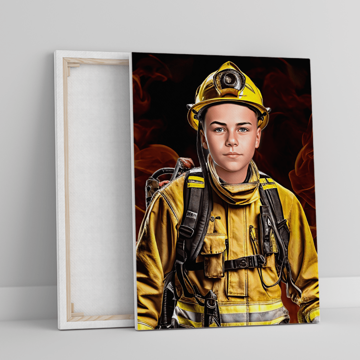 Mały strażak - druk na płótnie, spersonalizowany prezent dla dziecka - Adamell.pl