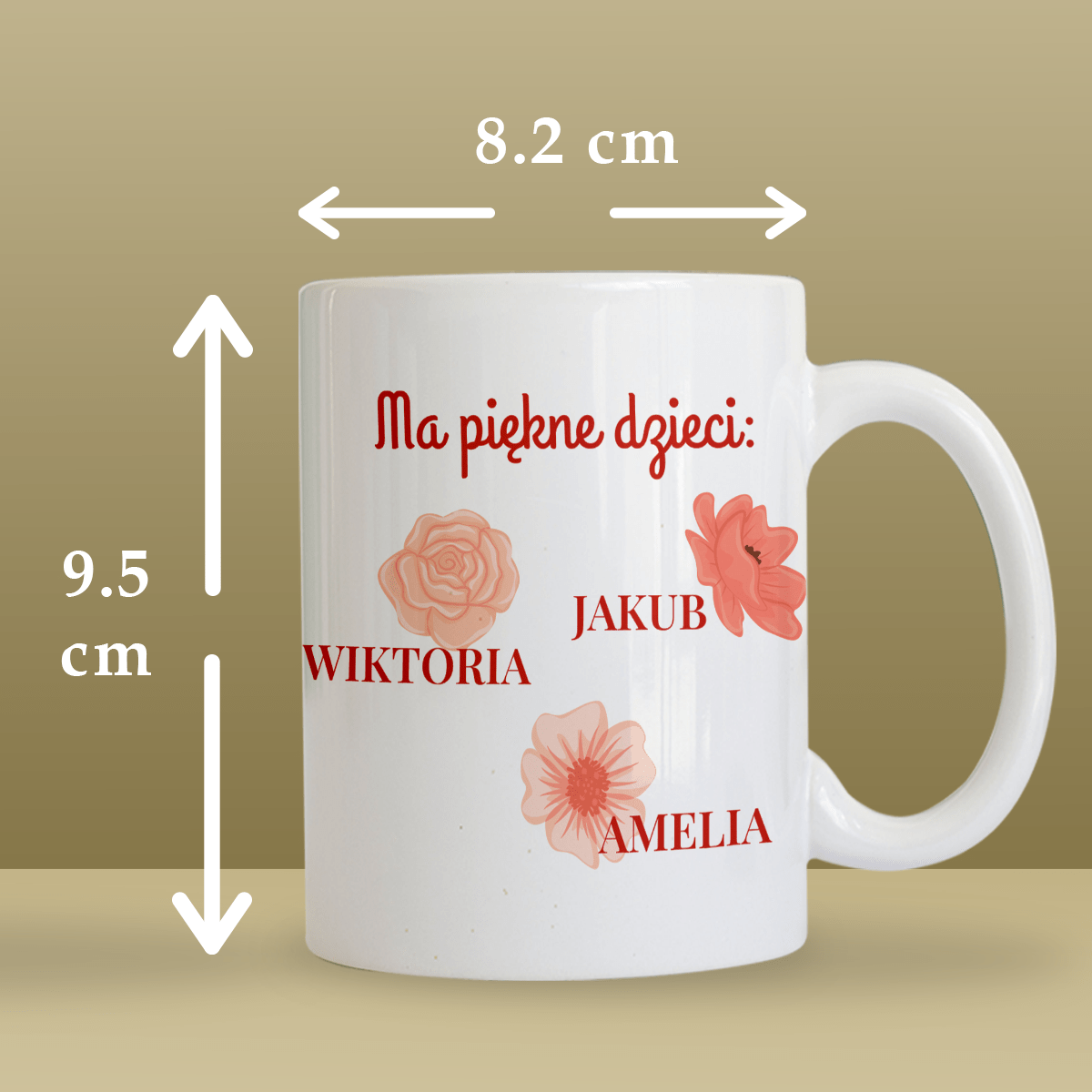 Mama i jej dzieci - 1x Kubek z nadrukiem, spersonalizowany prezent dla mamy - Adamell.pl