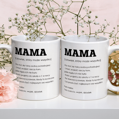 Mama może wszystko - Kubek z nadrukiem, spersonalizowany prezent dla mamy - Adamell.pl