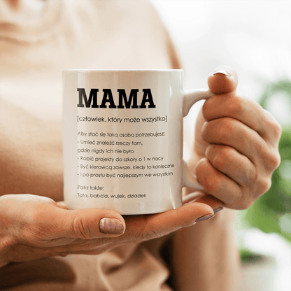Mama może wszystko - Kubek z nadrukiem, spersonalizowany prezent dla mamy - Adamell.pl