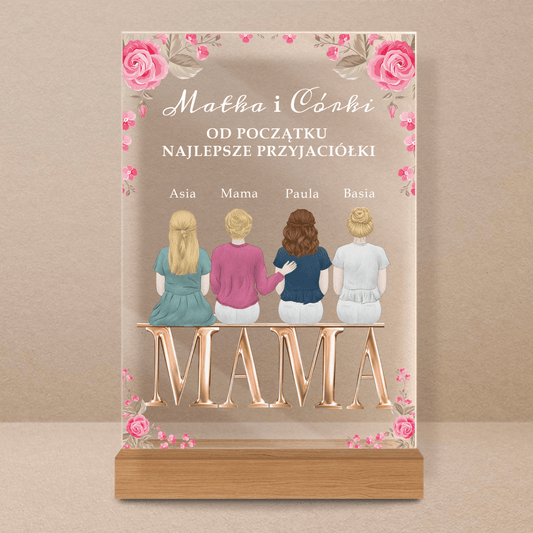 Mama, najlepsza przyjaciółka - Druk na szkle, spersonalizowany prezent dla mamy - Adamell.pl - Wyjątkowe Prezenty