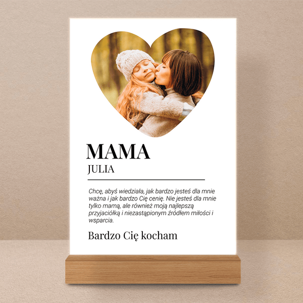 Mama najlepsza przyjaciółka - Druk na szkle, spersonalizowany prezent dla mamy - Adamell.pl
