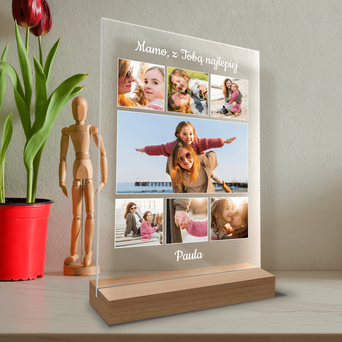 Mamo, z Tobą najlepiej - Druk na szkle, spersonalizowany prezent dla mamy - Adamell.pl - Wyjątkowe Prezenty