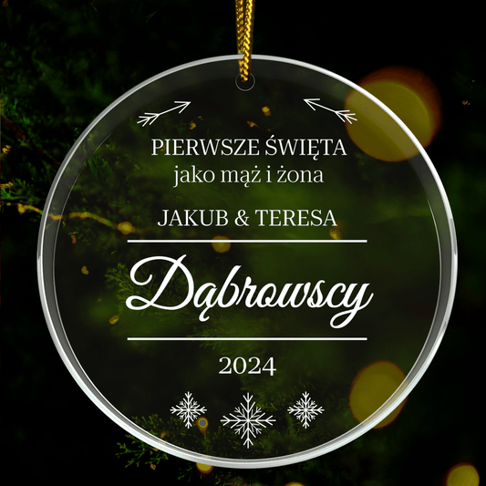 Mąż i żona na święta - bombka choinkowa, spersonalizowany prezent dla męża - Adamell.pl