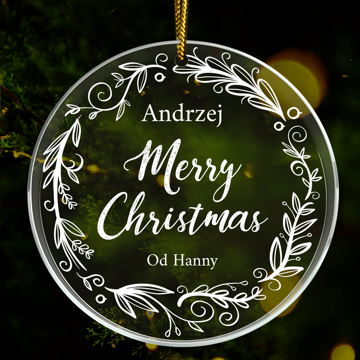 Merry Christmas dla niego - bombka choinkowa, spersonalizowany prezent dla niego - Adamell.pl