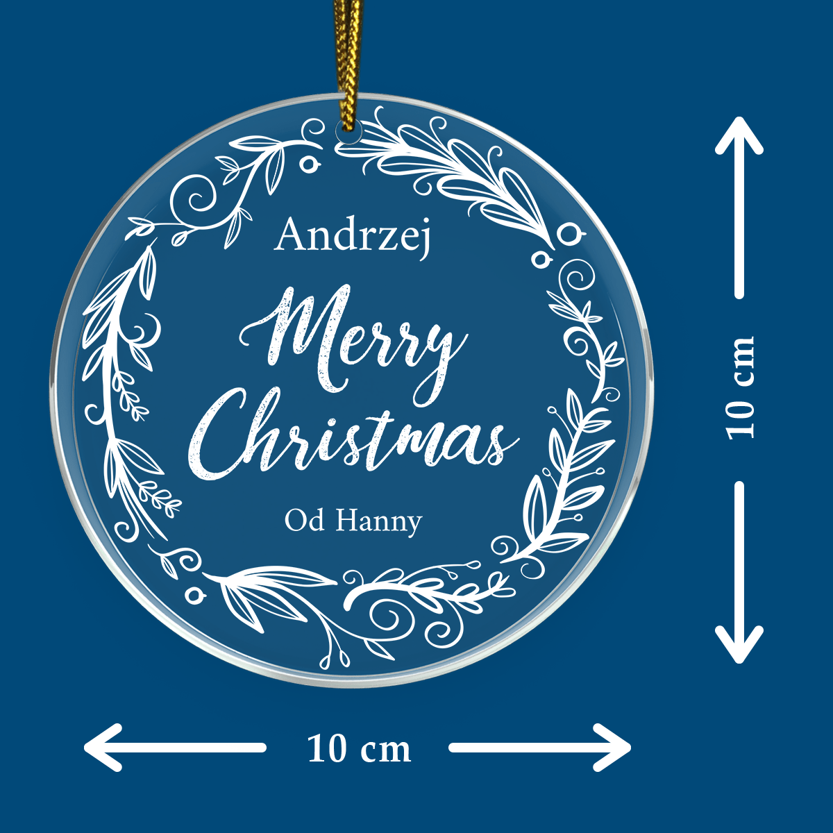 Merry Christmas dla niego - bombka choinkowa, spersonalizowany prezent dla niego - Adamell.pl