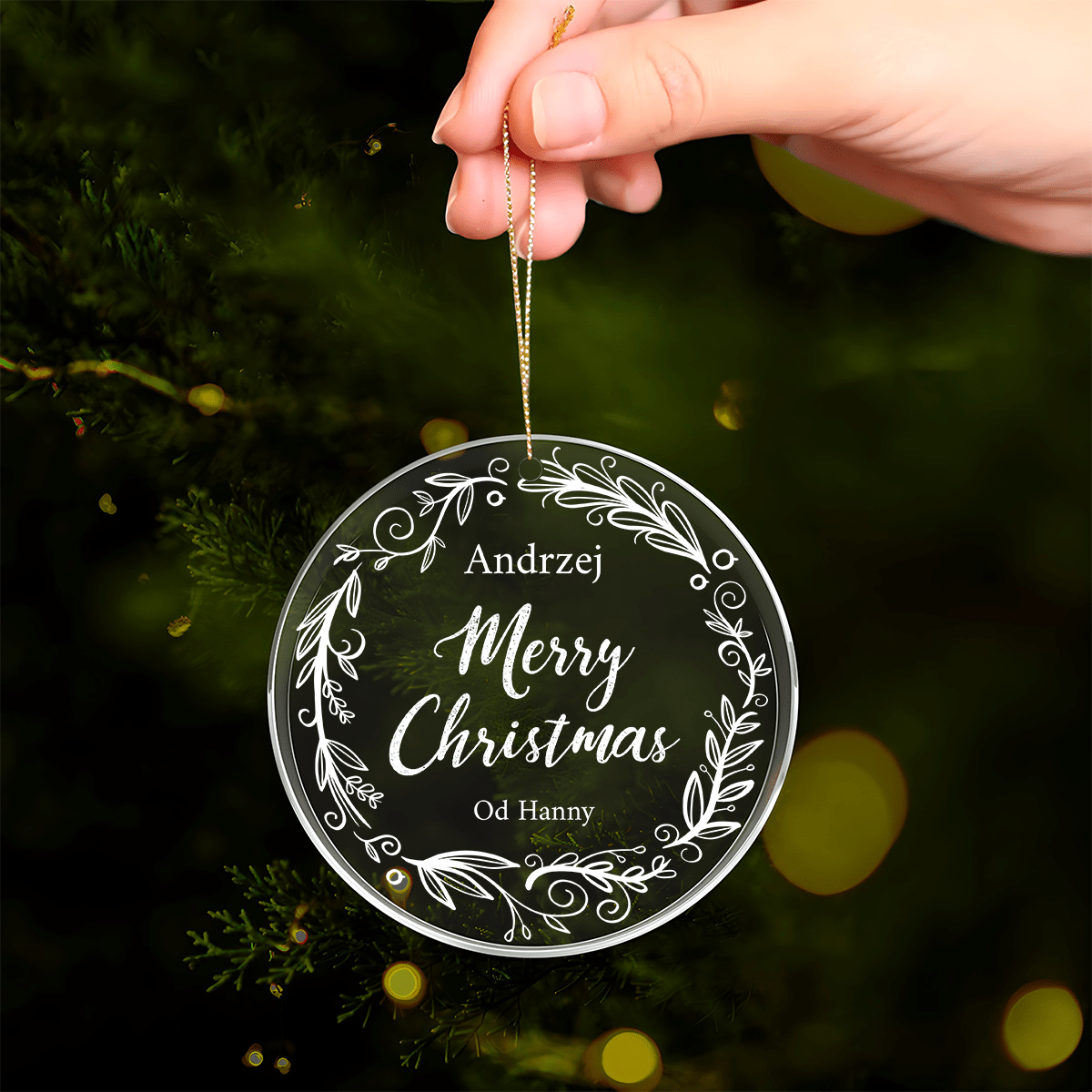 Merry Christmas dla niego - bombka choinkowa, spersonalizowany prezent dla niego - Adamell.pl