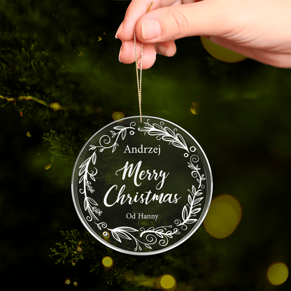 Merry Christmas dla niego - bombka choinkowa, spersonalizowany prezent dla niego - Adamell.pl