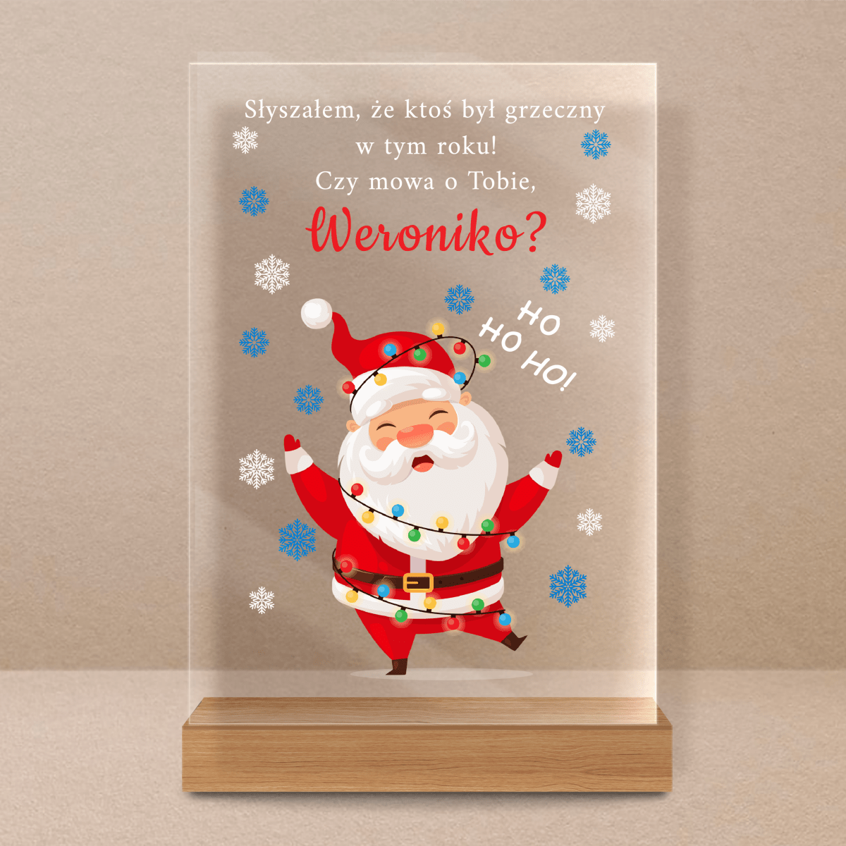 Mikołaj - Druk na szkle, spersonalizowany prezent dla dziecka - Adamell.pl