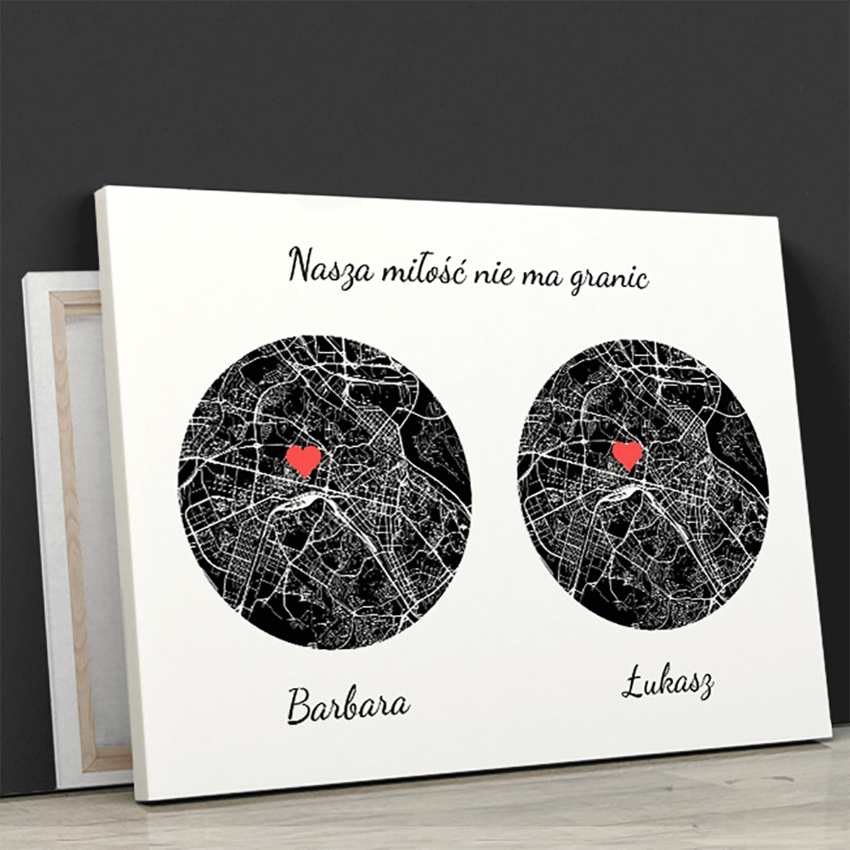 Miłość bez granic - druk na płótnie, spersonalizowany prezent - Adamell.pl - Wyjątkowe Prezenty