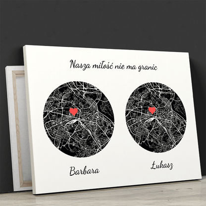 Miłość bez granic - druk na płótnie, spersonalizowany prezent - Adamell.pl - Wyjątkowe Prezenty