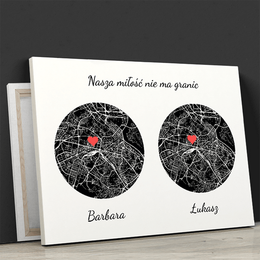 Miłość bez granic - druk na płótnie, spersonalizowany prezent - Adamell.pl - Wyjątkowe Prezenty