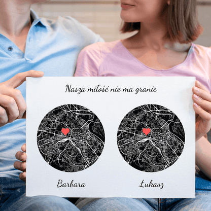 Miłość bez granic - druk na płótnie, spersonalizowany prezent - Adamell.pl - Wyjątkowe Prezenty
