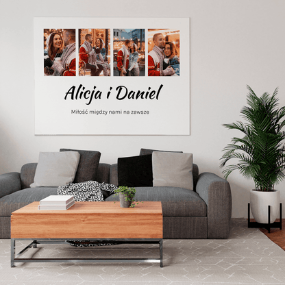 Miłość między nami - druk na płótnie, spersonalizowany prezent dla pary - Adamell.pl