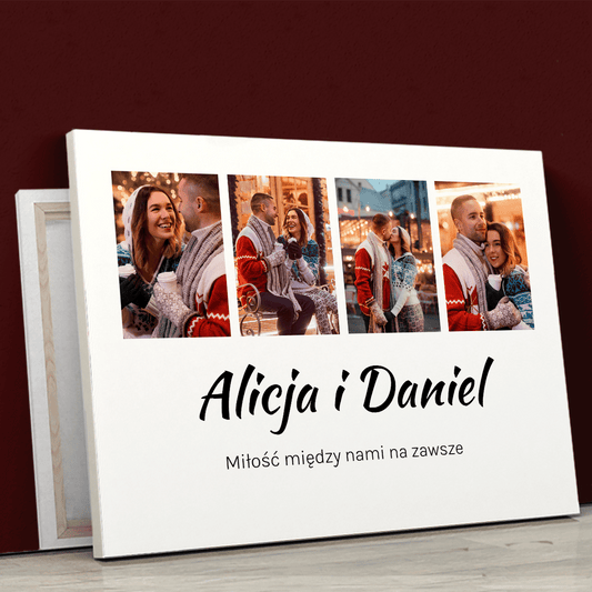 Miłość między nami - druk na płótnie, spersonalizowany prezent dla pary - Adamell.pl