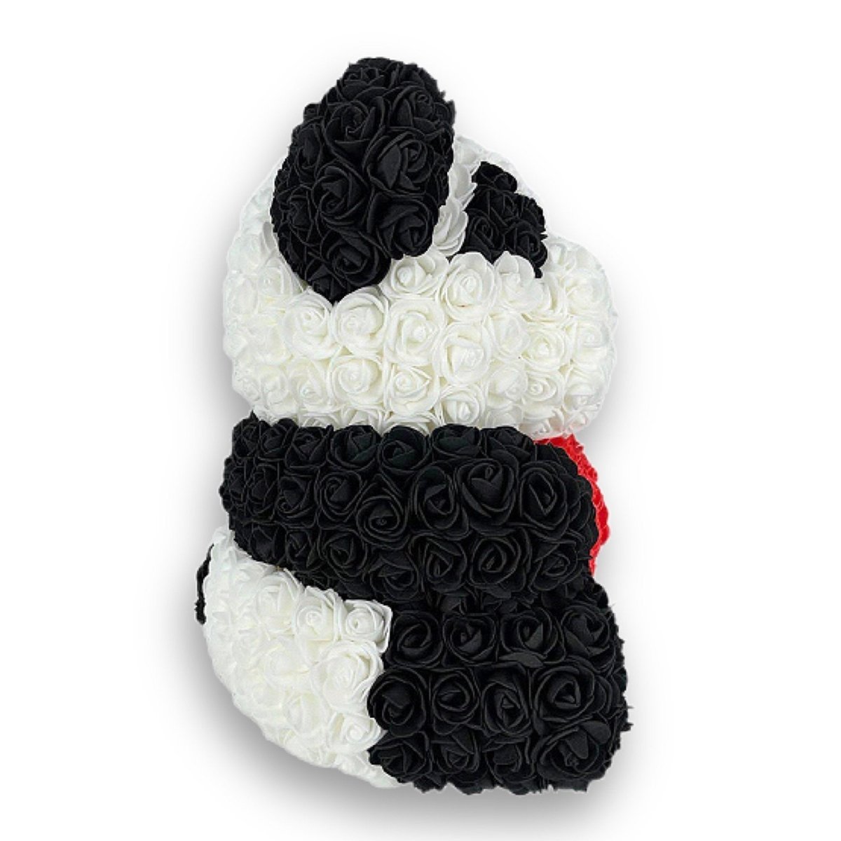 Miś z róż | Panda z sercem 40cm, Nietypowy prezent dla dziadków, prababci, emerytki, dla 70 latka, na emeryturę, na 60, 65, 70 urodziny - Adamell.pl - Wyjątkowe Prezenty