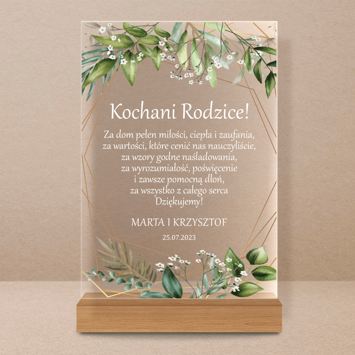 Moi kochani rodzice - Druk na szkle, spersonalizowany prezent dla rodziców - Adamell.pl