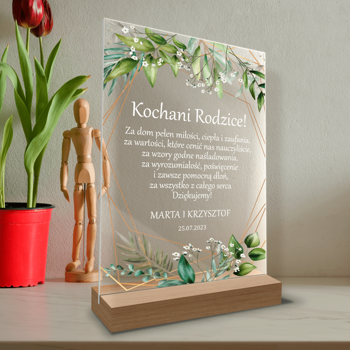 Moi kochani rodzice - Druk na szkle, spersonalizowany prezent dla rodziców - Adamell.pl