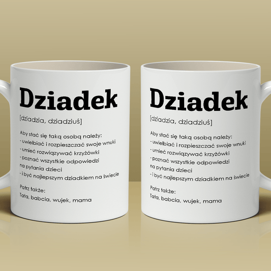 Mój dziadek - 1x Kubek z nadrukiem, spersonalizowany prezent dla dziadka - Adamell.pl