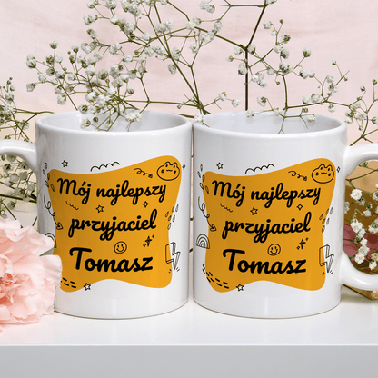 Mój najlepszy przyjaciel - 1x Kubek z nadrukiem, spersonalizowany prezent dla przyjaciela - Adamell.pl