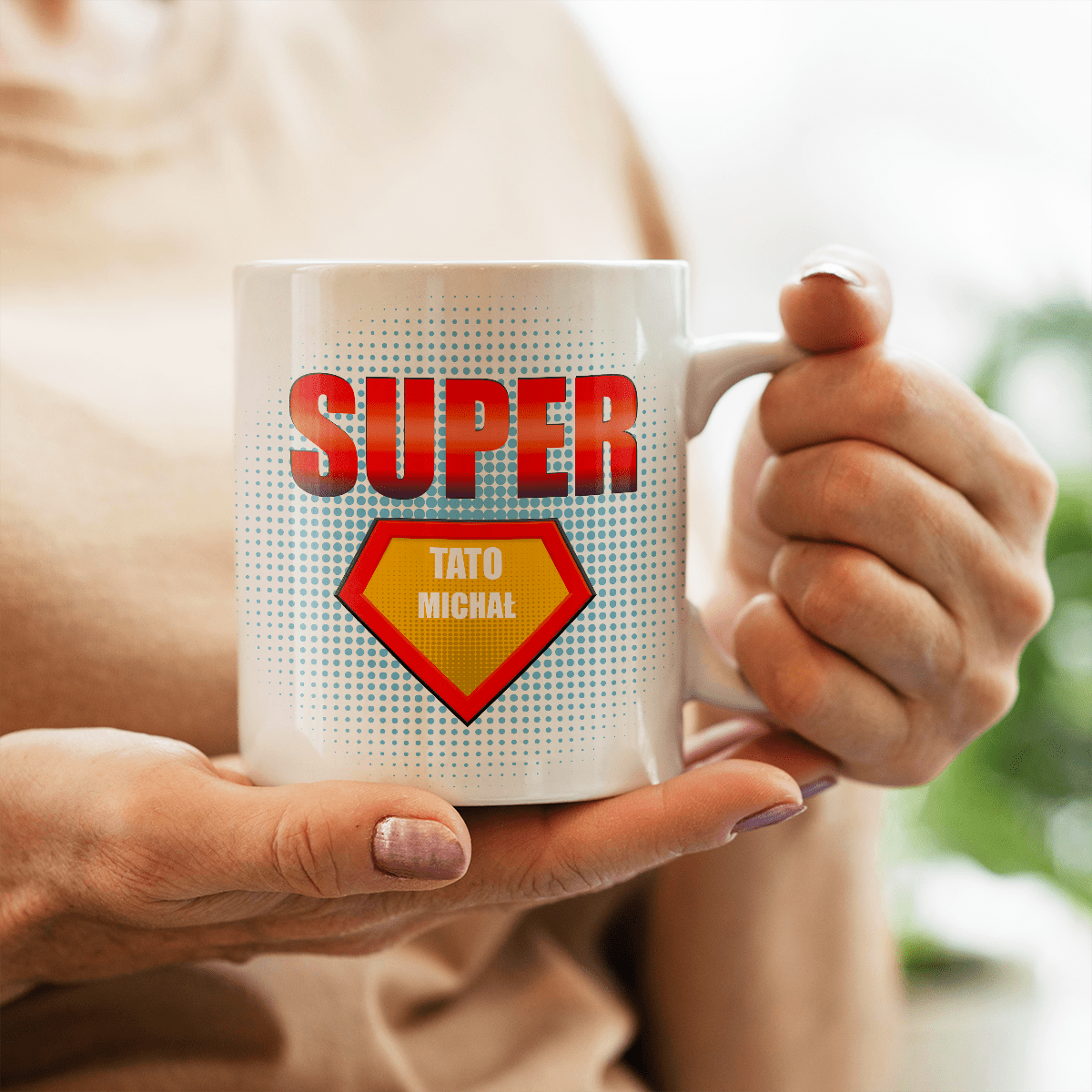 Mój super tata - 1x Kubek z nadrukiem, spersonalizowany prezent dla taty - Adamell.pl