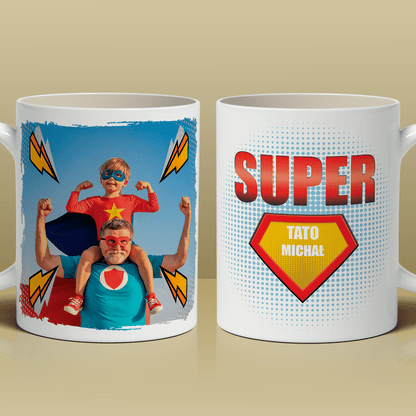 Mój super tata - 1x Kubek z nadrukiem, spersonalizowany prezent dla taty - Adamell.pl