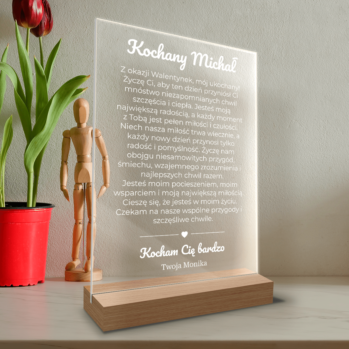 Mój ukochany - Druk na szkle, spersonalizowany prezent dla niego - Adamell.pl