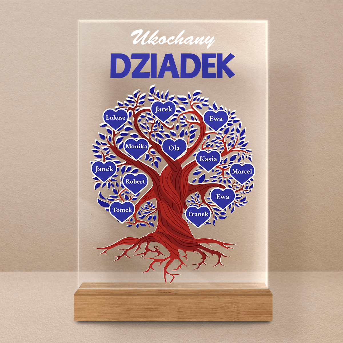 MĂłj ukochany dziadek - Druk na szkle, spersonalizowany prezent dla dziadka - Adamell.pl