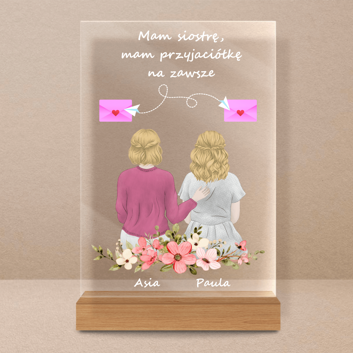 Moja siostra - Druk na szkle, spersonalizowany prezent dla siostry - Adamell.pl - Wyjątkowe Prezenty