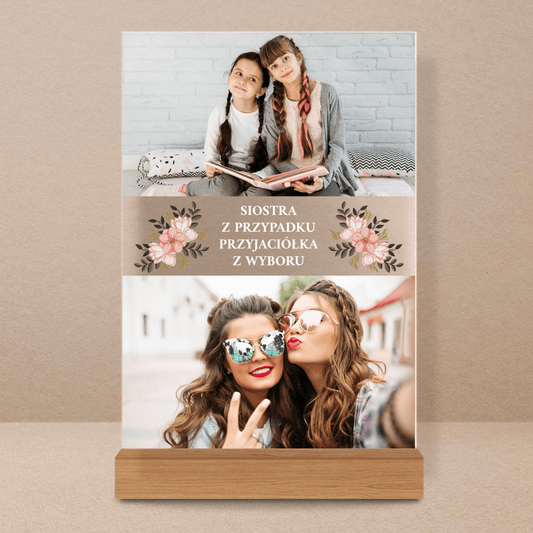Moja siostra - Druk na szkle, spersonalizowany prezent dla siostry - Adamell.pl