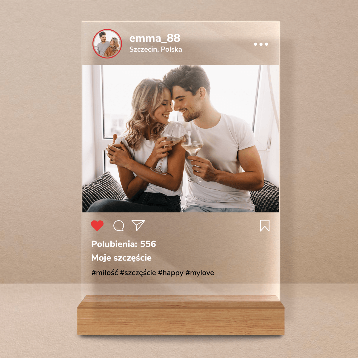 Moje szczęście - Druk na szkle, spersonalizowany prezent - Adamell.pl - Wyjątkowe Prezenty