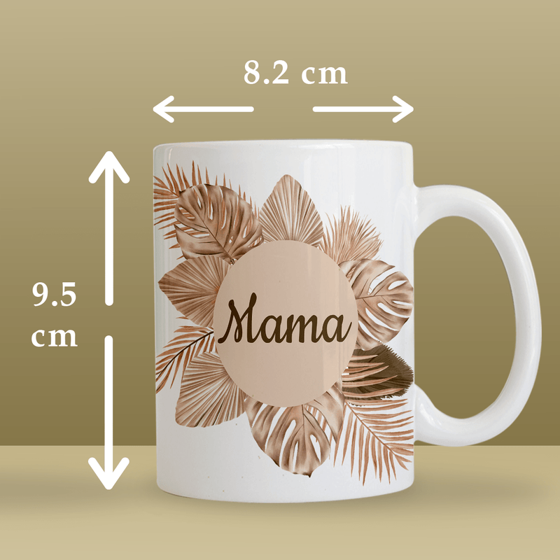 Motyw roślinny + napis - Zestaw 2 x Kubek z nadrukiem, spersonalizowany prezent dla rodziców - Adamell.pl