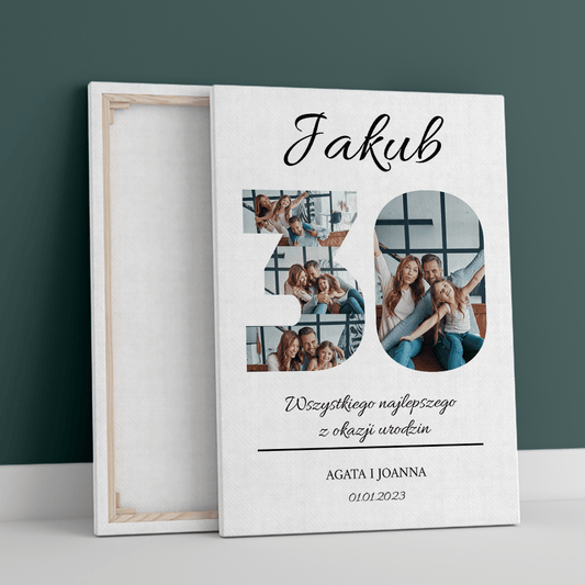 Na 30 urodziny - druk na płótnie, spersonalizowany prezent - Adamell.pl