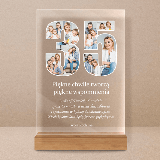 Na 35. urodziny - Druk na szkle, spersonalizowany prezent dla przyjaciółki - Adamell.pl